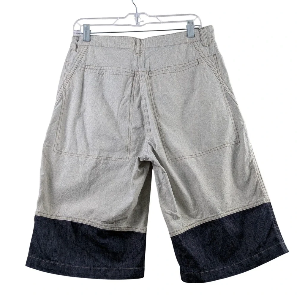 Marithe Francois Girbaud Denim Shorts Mens 32 Gray Blue Colorblock Baggy Y2K